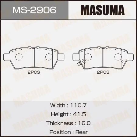 КОЛОДКИ ТОРМОЗНЫЕ ДИСКОВЫЕ MASUMA MS2906