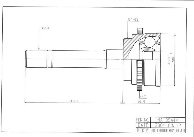 ШРУС ВНЕШНИЙ (НАРУЖНИЙ) HDK MA035A44