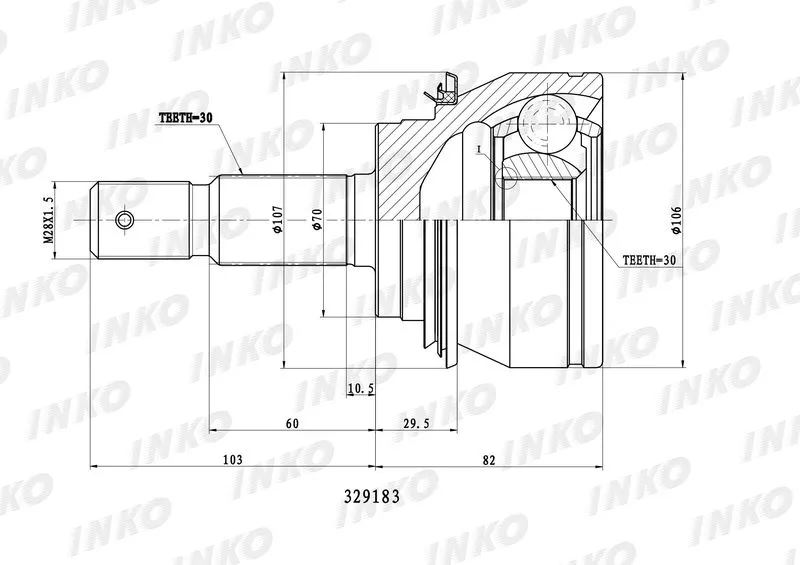 ШРУС ВНЕШНИЙ INKO 329183