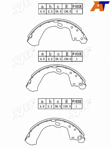 КОЛОДКИ ТОРМОЗНЫЕ БАРАБАННЫЕ SAT ST440600C728