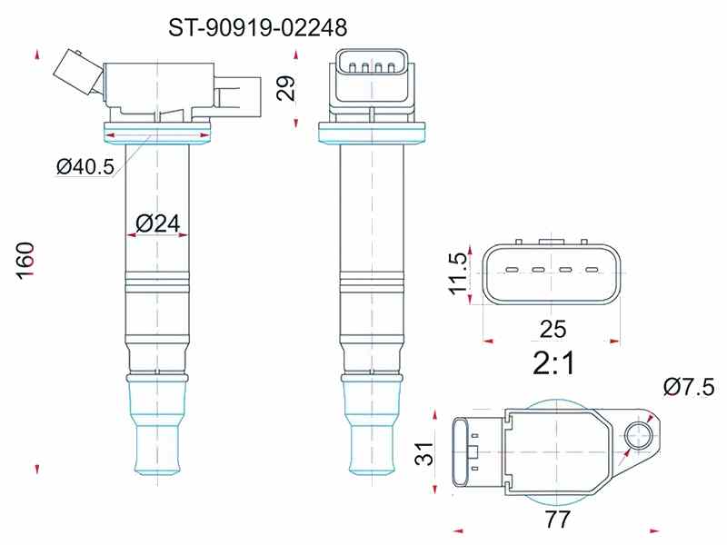 КАТУШКА ЗАЖИГАНИЯ SAT ST9091902248