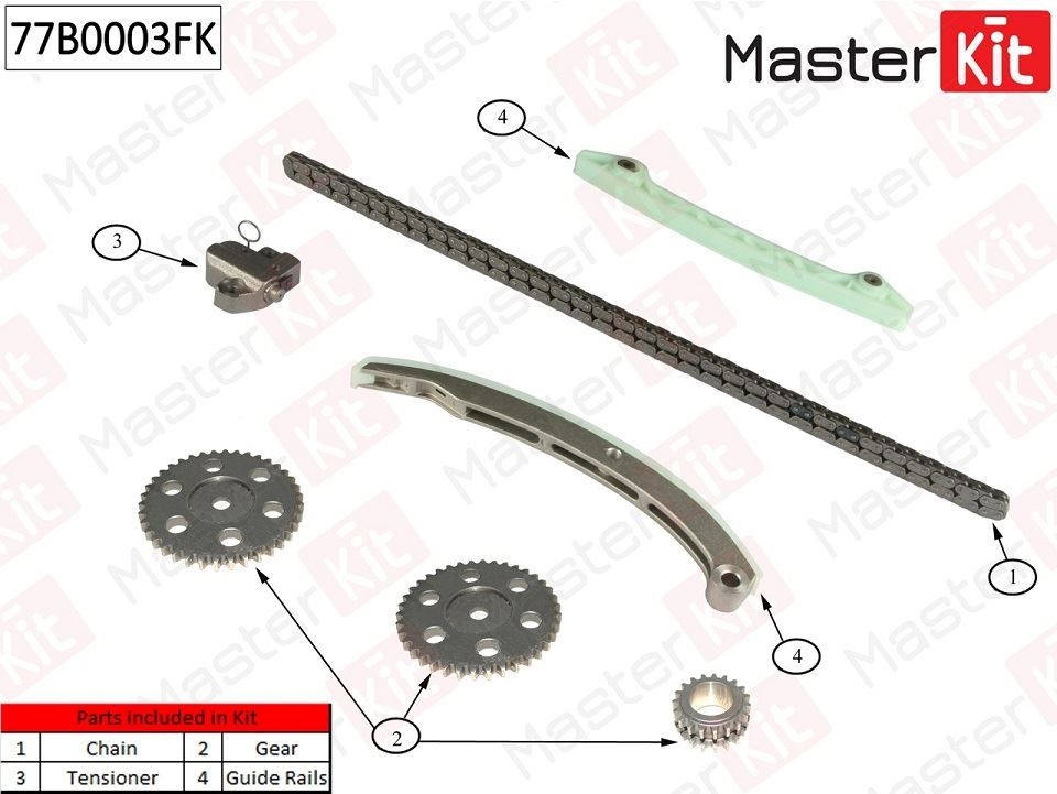 РЕМКОМПЛЕКТ ЦЕПИ ГРМ MASTERKIT 77B0003FK