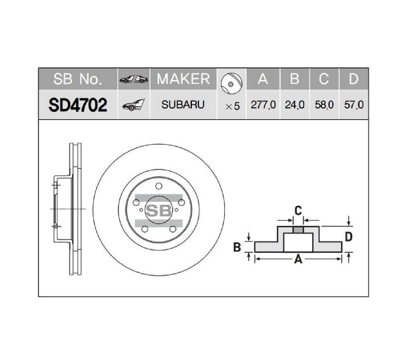 ДИСК ТОРМОЗНОЙ SANGSIN BRAKE SD4702
