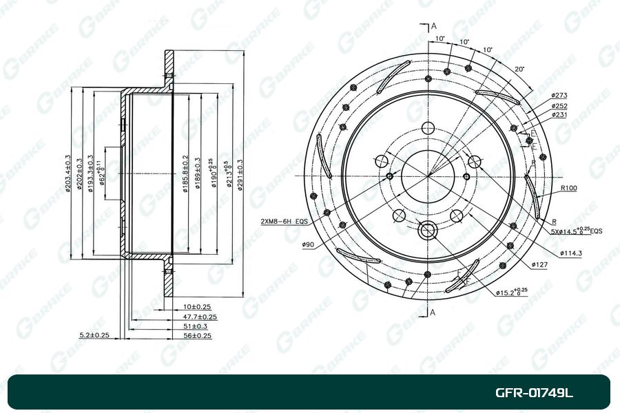 ДИСК ТОРМОЗНОЙ G-BRAKE GFR01749L