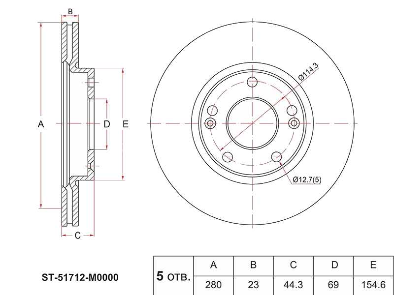 ДИСК ТОРМОЗНОЙ SAT ST51712M0000
