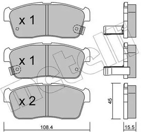 КОЛОДКИ ТОРМОЗНЫЕ ДИСКОВЫЕ METELLI 2204150