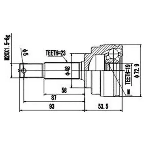 ШРУС ВНЕШНИЙ (НАРУЖНИЙ) HDK NIE043A