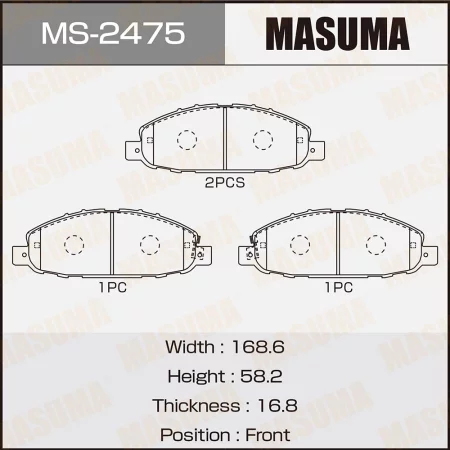 КОЛОДКИ ТОРМОЗНЫЕ ДИСКОВЫЕ MASUMA MS2475