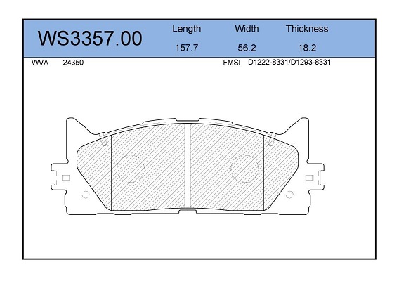 КОЛОДКИ ТОРМОЗНЫЕ ДИСКОВЫЕ JEENICE WS335700