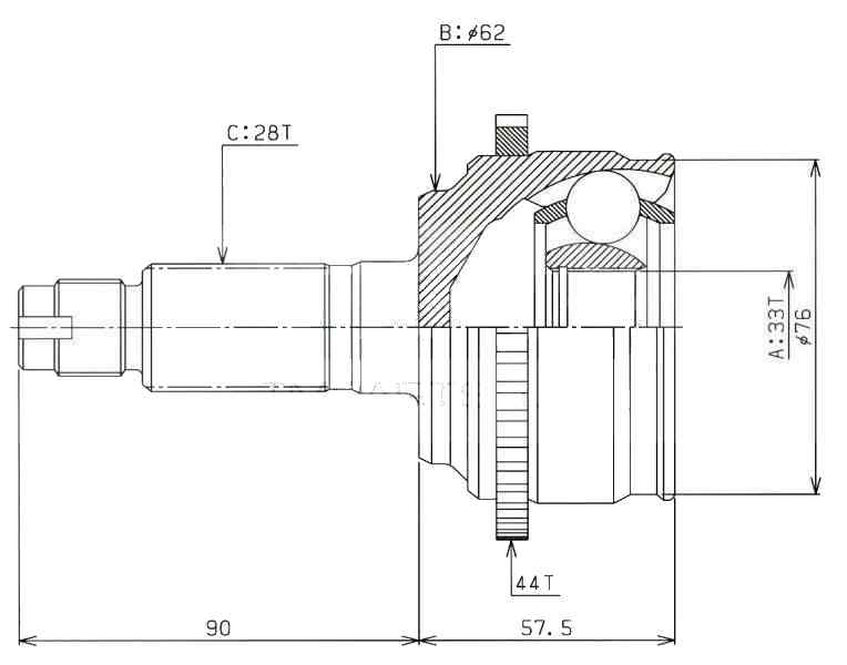 ШРУС ВНЕШНИЙ (НАРУЖНИЙ) HDK MAE052A