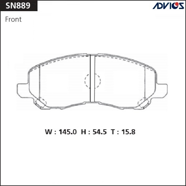 КОЛОДКИ ТОРМОЗНЫЕ ДИСКОВЫЕ ADVICS SN889