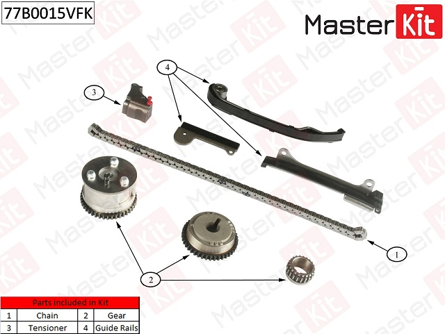 РЕМКОМПЛЕКТ ЦЕПИ ГРМ MASTERKIT 77B0015VFK