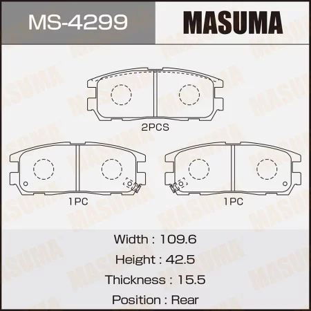 КОЛОДКИ ТОРМОЗНЫЕ ДИСКОВЫЕ MASUMA MS4299