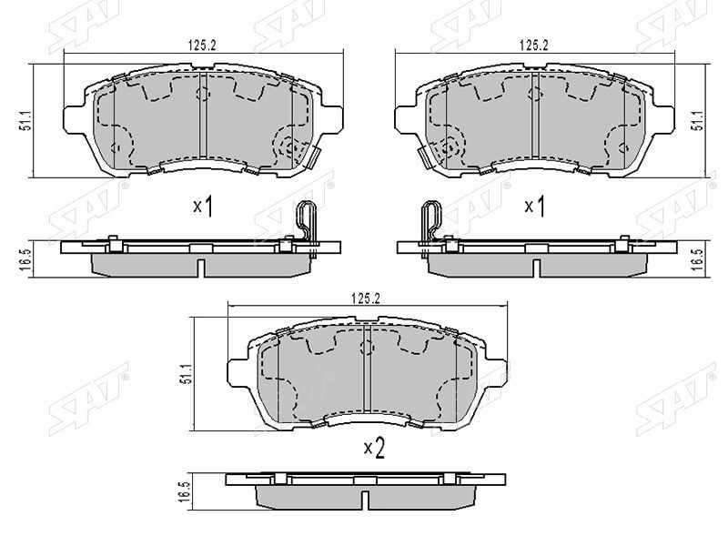КОЛОДКИ РУЧНОГО ТОРМОЗА SAT STDFY13328ZA