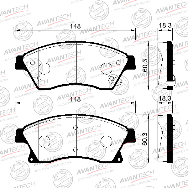 КОЛОДКИ ТОРМОЗНЫЕ ДИСКОВЫЕ AVANTECH AV118