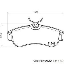 КОЛОДКИ ТОРМОЗНЫЕ ДИСКОВЫЕ KASHIYAMA D1180