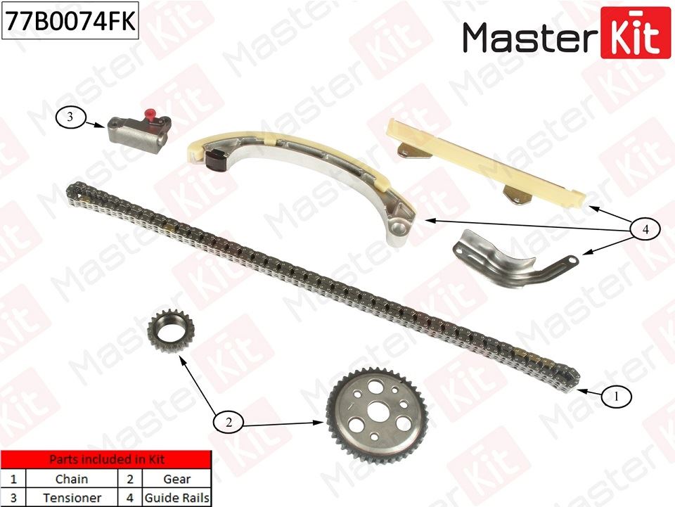 РЕМКОМПЛЕКТ ЦЕПИ ГРМ MASTERKIT 77B0074FK