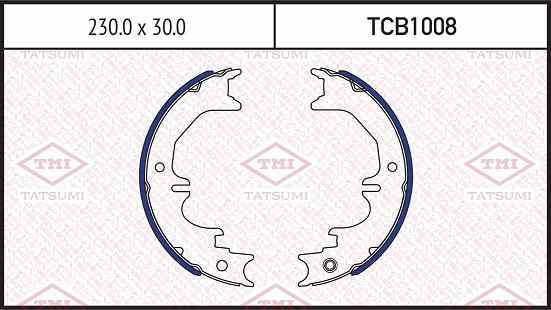КОЛОДКИ ТОРМОЗНЫЕ БАРАБАННЫЕ TATSUMI TCB1008