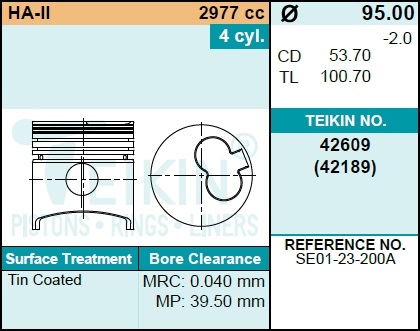 ПОРШЕНЬ ДВС TEIKIN 42609STD