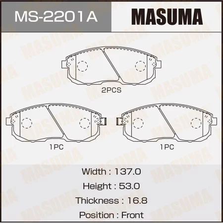 КОЛОДКИ ТОРМОЗНЫЕ ДИСКОВЫЕ MASUMA MS2201