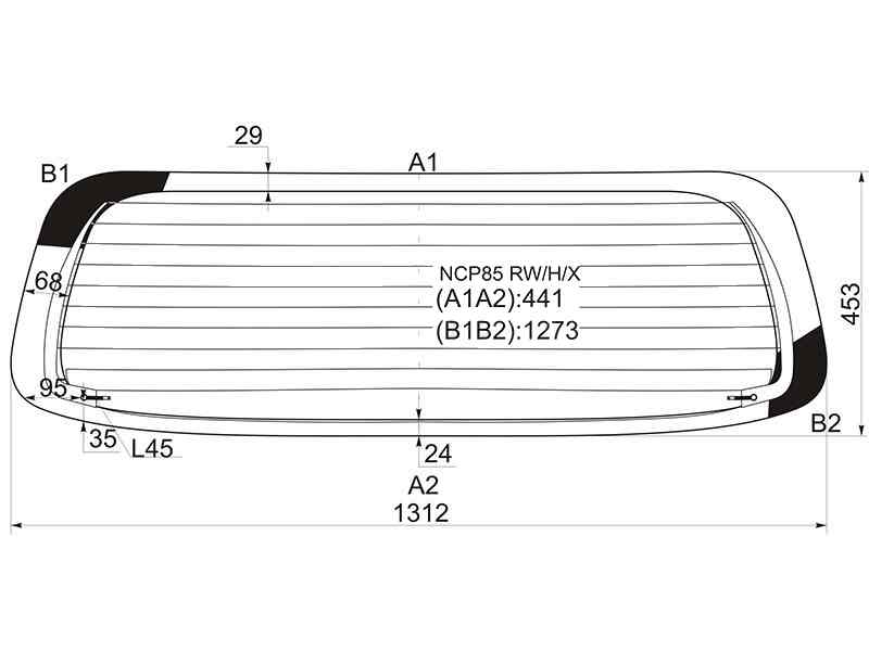СТЕКЛО ЗАДНЕЕ XYG NCP85RWHX