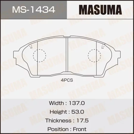 КОЛОДКИ ТОРМОЗНЫЕ ДИСКОВЫЕ MASUMA MS1434
