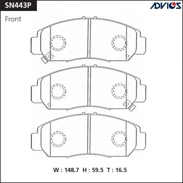 КОЛОДКИ ТОРМОЗНЫЕ ДИСКОВЫЕ ADVICS SN443P
