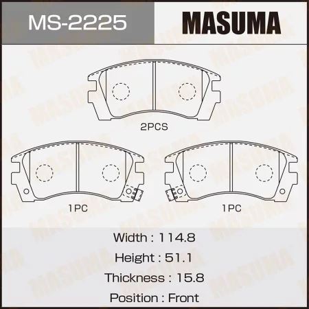 КОЛОДКИ ТОРМОЗНЫЕ ДИСКОВЫЕ MASUMA MS2225