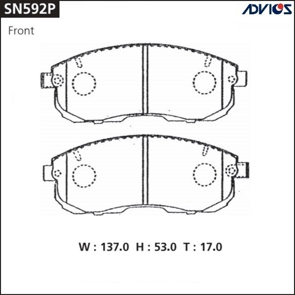 КОЛОДКИ ТОРМОЗНЫЕ ДИСКОВЫЕ ADVICS SN592P