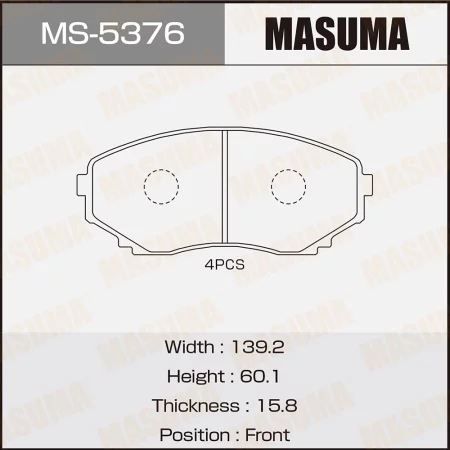 КОЛОДКИ ТОРМОЗНЫЕ ДИСКОВЫЕ MASUMA MS5376