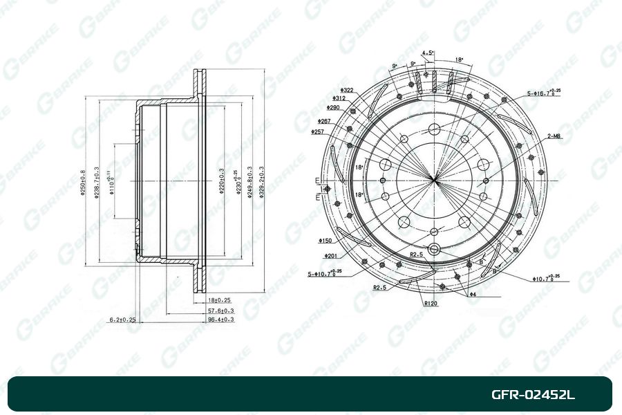 ДИСК ТОРМОЗНОЙ G-BRAKE GFR02452L