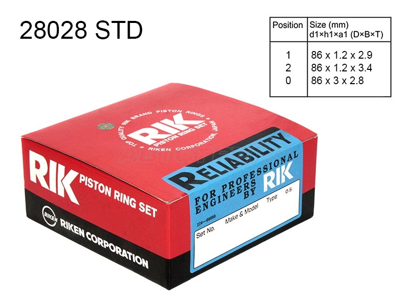 КОЛЬЦА ПОРШНЕВЫЕ RIKEN 28028STD