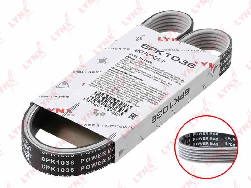 РЕМЕНЬ ПОЛИКЛИНОВЫЙ LYNXauto 6PK1038