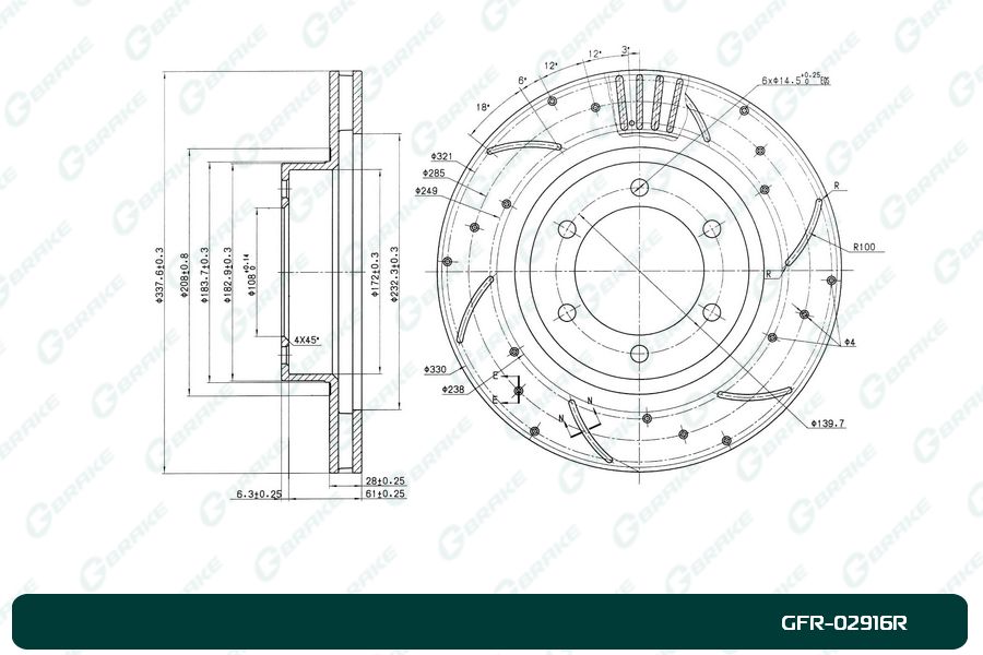 ДИСК ТОРМОЗНОЙ G-BRAKE GFR02916R