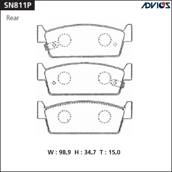 КОЛОДКИ ТОРМОЗНЫЕ ДИСКОВЫЕ ADVICS SN811P