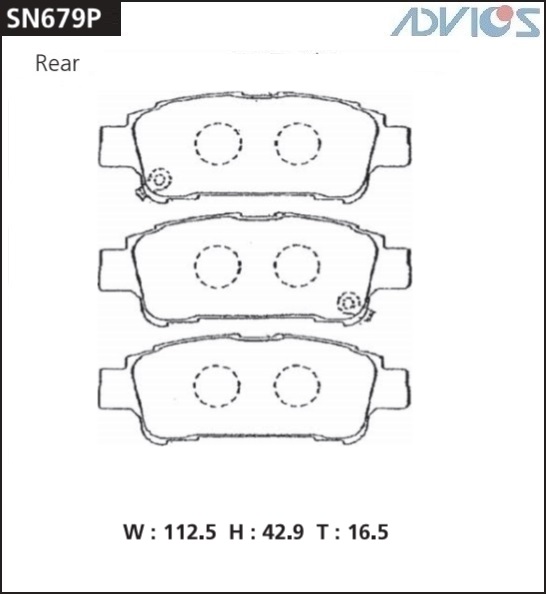 КОЛОДКИ ТОРМОЗНЫЕ ДИСКОВЫЕ ADVICS SN679P