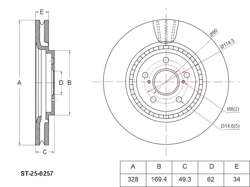 ДИСК ТОРМОЗНОЙ SAT ST250257