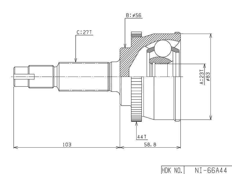 ШРУС ВНЕШНИЙ (НАРУЖНИЙ) HDK NI066A44
