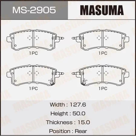 КОЛОДКИ ТОРМОЗНЫЕ ДИСКОВЫЕ MASUMA MS2905