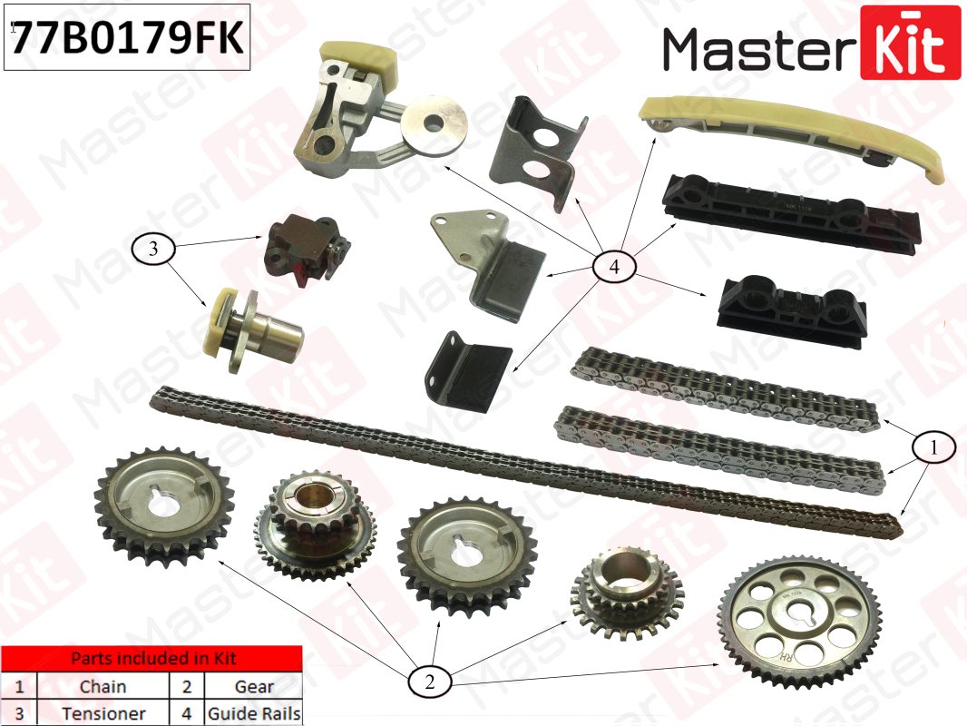 РЕМКОМПЛЕКТ ЦЕПИ ГРМ MASTERKIT 77B0179FK
