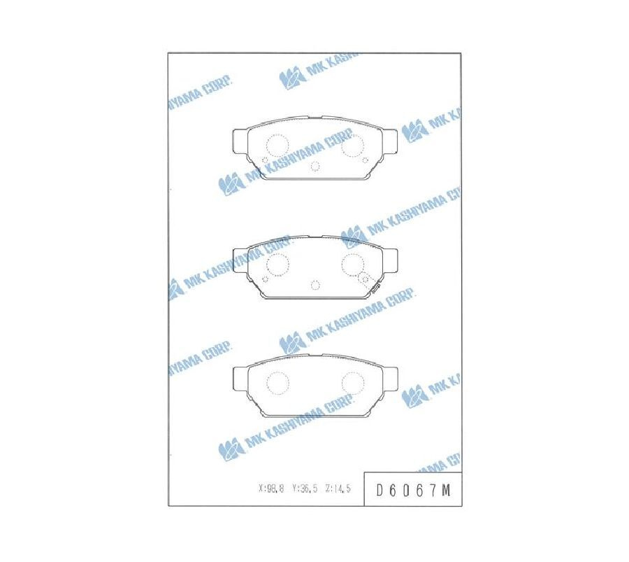 КОЛОДКИ РУЧНОГО ТОРМОЗА KASHIYAMA D6067M