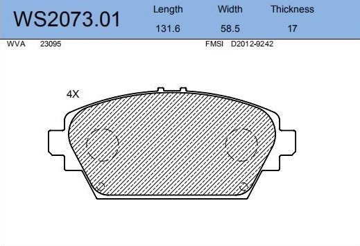 КОЛОДКИ ТОРМОЗНЫЕ ДИСКОВЫЕ JEENICE WS207301