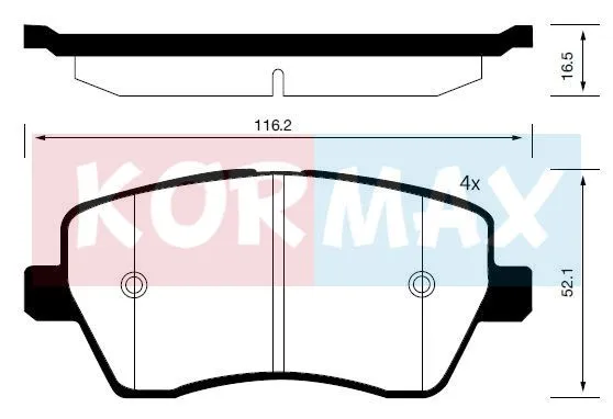 КОЛОДКИ ТОРМОЗНЫЕ ДИСКОВЫЕ KORMAX KBP084
