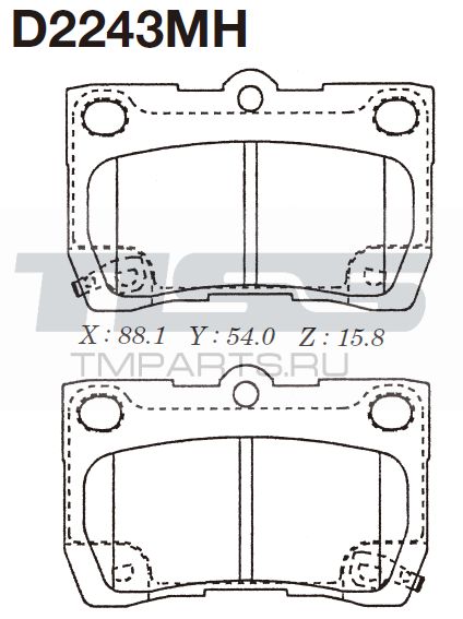 КОЛОДКИ ТОРМОЗНЫЕ ДИСКОВЫЕ KASHIYAMA D2243MH