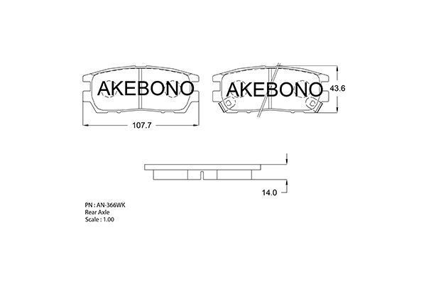 КОЛОДКИ ТОРМОЗНЫЕ ДИСКОВЫЕ AKEBONO AN366WK