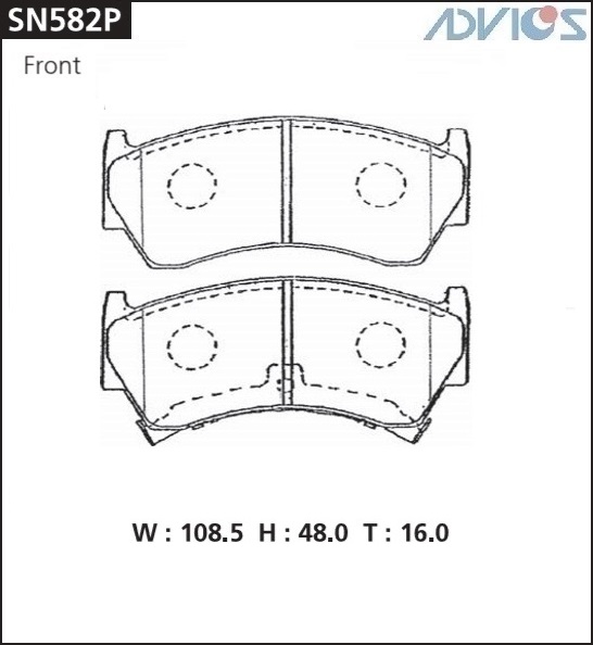 КОЛОДКИ ТОРМОЗНЫЕ ДИСКОВЫЕ ADVICS SN582P
