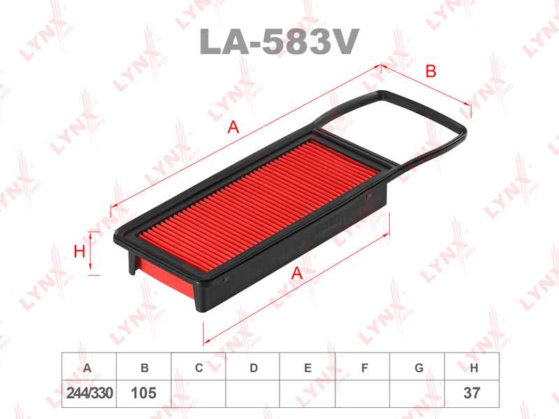 ФИЛЬТР ВОЗДУШНЫЙ LYNXauto LA583V
