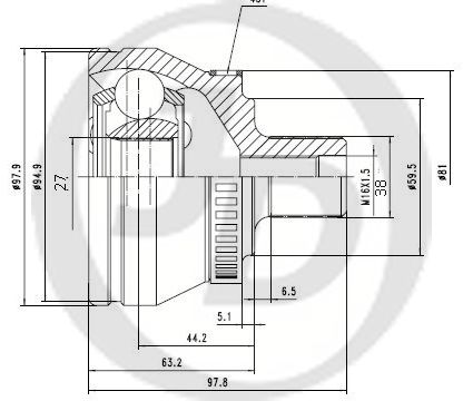 ШРУС ВНЕШНИЙ (НАРУЖНИЙ) JD JCT0163A