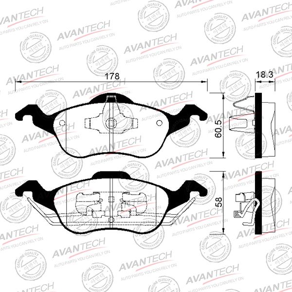 КОЛОДКИ ТОРМОЗНЫЕ ДИСКОВЫЕ AVANTECH AV112