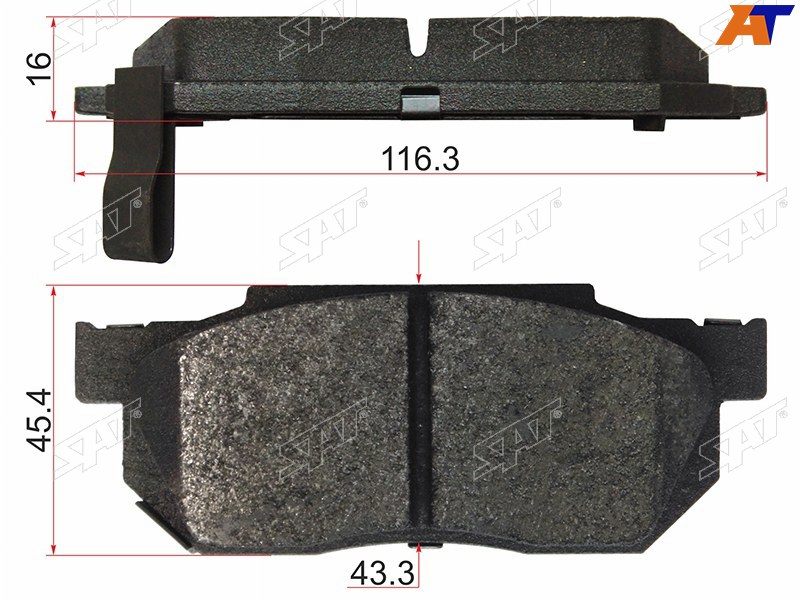 КОЛОДКИ ТОРМОЗНЫЕ ДИСКОВЫЕ SAT ST45022SAA000